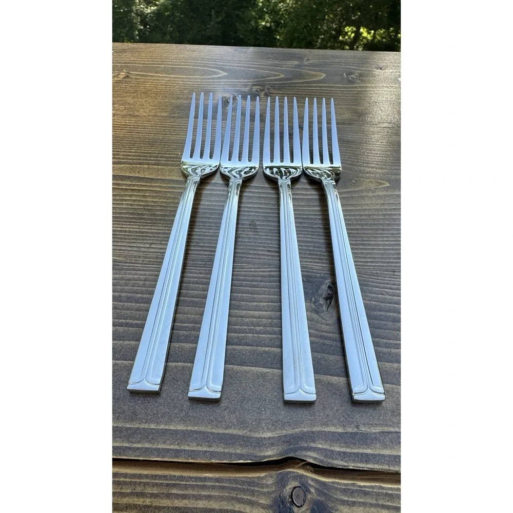 Mikasa PARALLELS Dinner Forks Set Of 4 Korea Stainless Flatware Replacement
